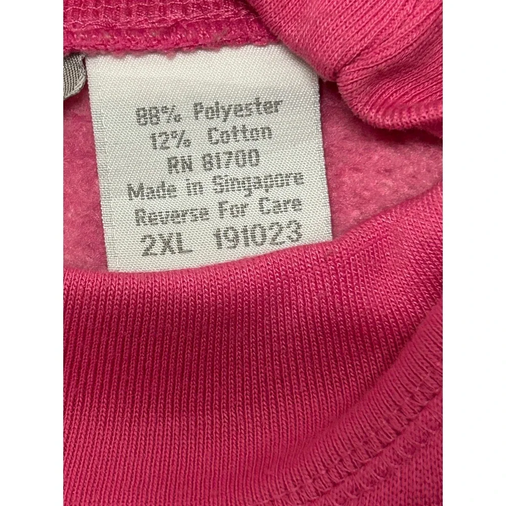 Blair Sweatshirt Womens Size 2XL Pink Mock Neck Floral Embroidered Long Sleeve